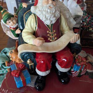 Porcelain Santa Fireplace Set.
